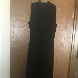 Black velvet mock necked sleeveless dress